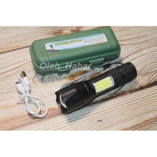 Акумуляторний міні ліхтарик у кейсі. Металевий корпус (1547)