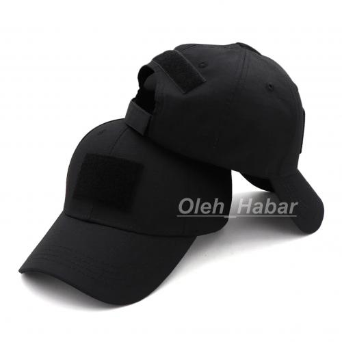Тактична бейсболка чорний колір. Бейсболка з липучкою під шеврон (1420)