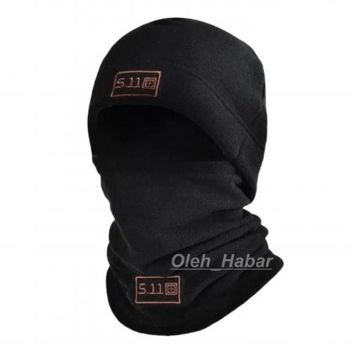 Комплект шапка флісова та баф (колір чорний) (1727)