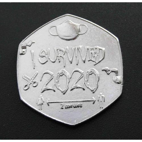 Сувенирная монета Ковид 2020-2021 (silver) копия (1058)