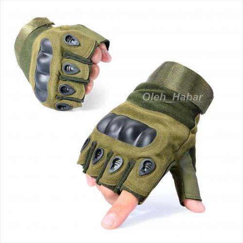 Рукавиці тактичні безпалі хакі (розмір L) (1402)