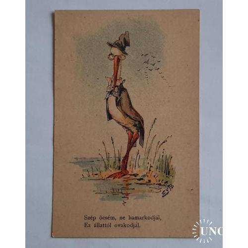 Старинная сатирическая открытка нач.20-го в. Венгрия в составе Австро-Венгрии.