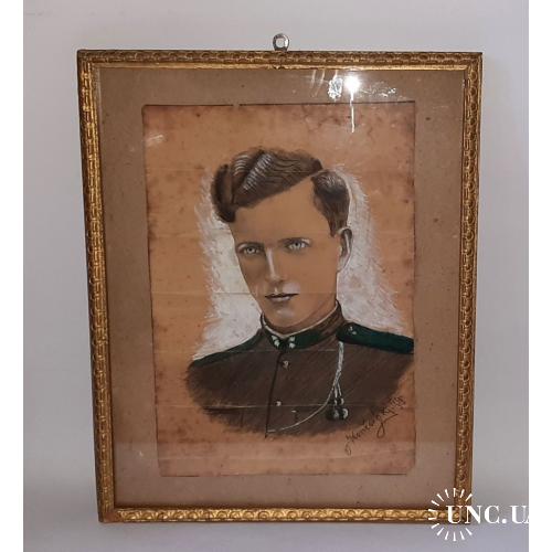Старинный портрет австро-венгерского офицера, нач. 20-го в.