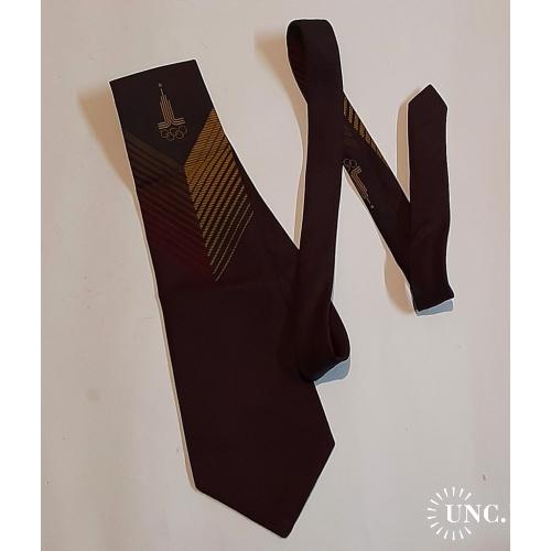 Винтажный мужской галстук с символикой Олимпиада-80, 70-80е гг. Киев.
