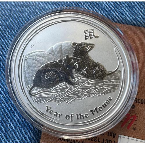 Австралия 1 доллар 2008 год серебро 1oz 999 год мыши