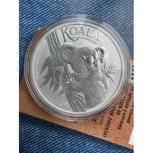 Австралия 1 доллар 2024 год серебро 1oz коала Чарльз 3