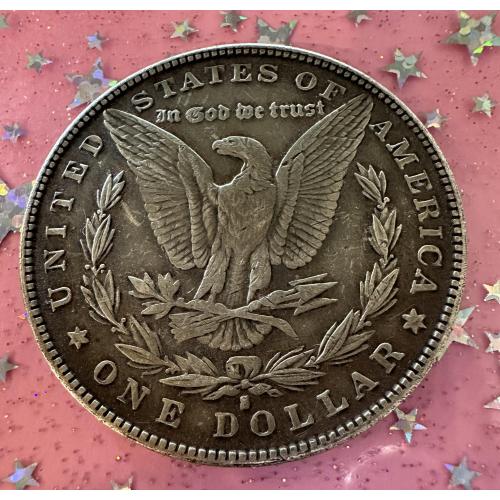 США 1 доллар 1890 год никель Морган фейк