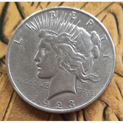 США один доллар 1923 год Мирный серебро