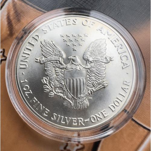 США один доллар 1987 год серебро Шагающая Свобода