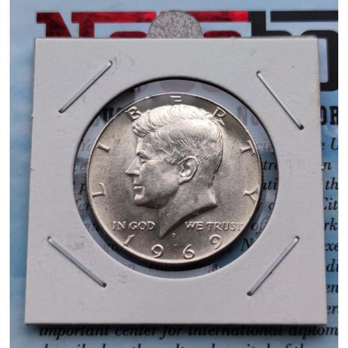 США полдоллара 1969 год серебро Кенеди 