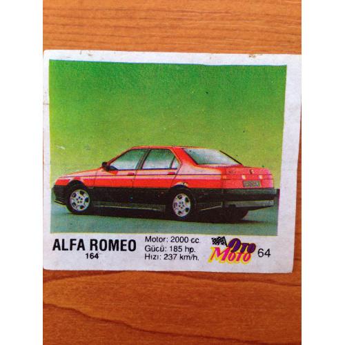 Alfa Romeo 164. Вкладыш от жвачки OTO MOTO 64