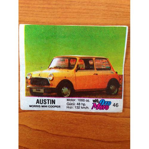 Austin Morris Mini Cooper. Вкладыш от жвачки OTO MOTO 46