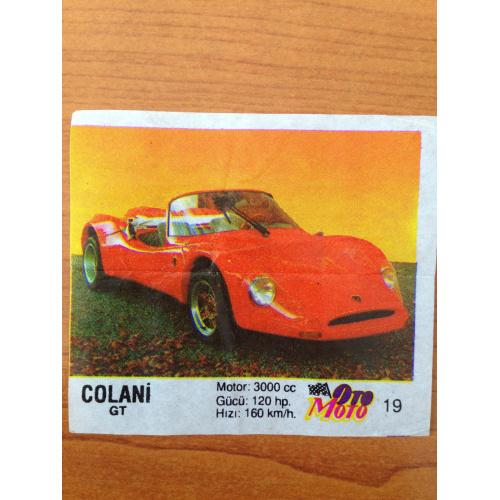 Colani GT.  Вкладыш от жвачки OTO MOTO 19