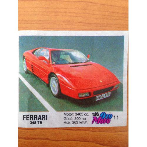 Ferrari 348TB.  Вкладыш от жвачки OTO MOTO 11