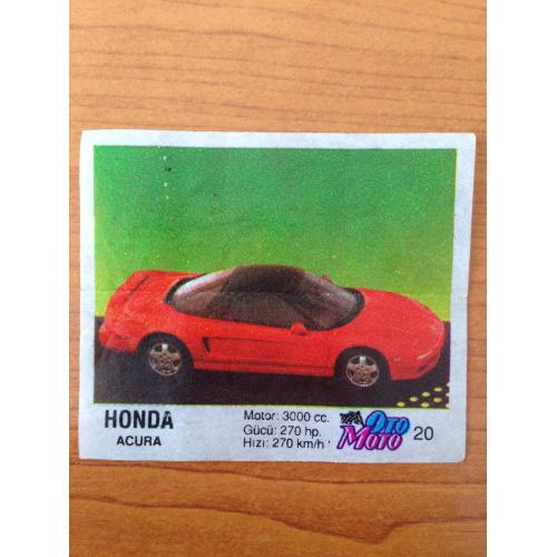 Honda Acura.   Вкладыш от жвачки OTO MOTO 20