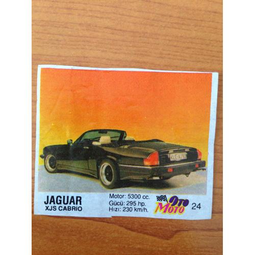 Jaguar XJS Cabrio. Вкладыш от жвачки OTO MOTO 24