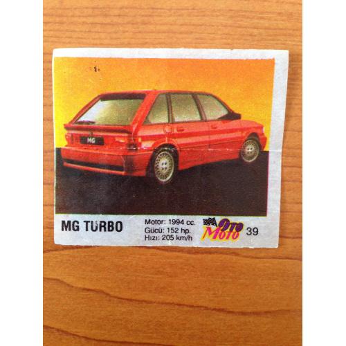 MG Turbo. Вкладыш от жвачки OTO MOTO 39