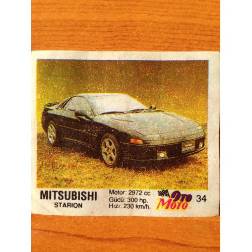 Mitsubishi Starion.  Вкладыш от жвачки OTO MOTO 34