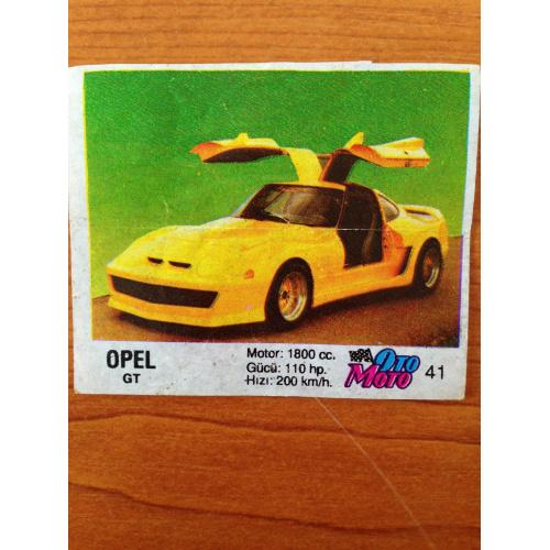 Opel GT. Вкладыш от жвачки OTO MOTO 41