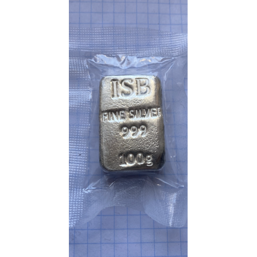 Слиток серебро 100 грамм,999 проба