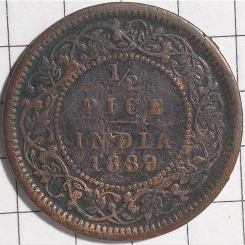 1/2 пайса 1889 рік Британська Індія