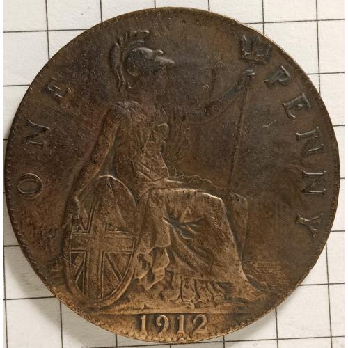 1 пені 1912 рік Велика Британія