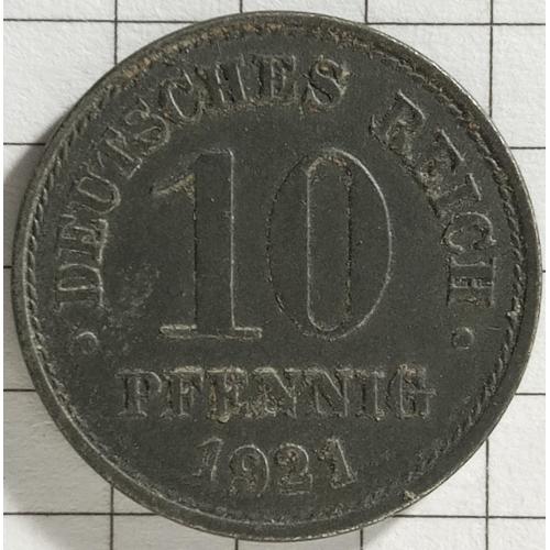 10 пфенігів 1921 рік Німеччина 