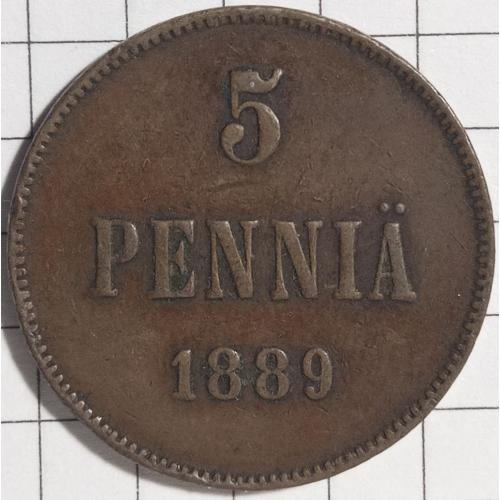 5 пені 1889 рік Фінське князівство