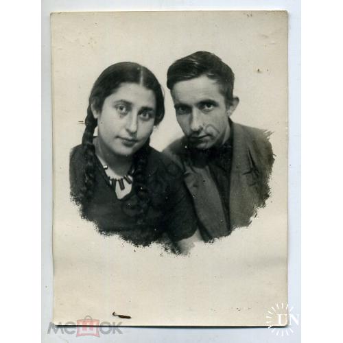 Абхазия Квезани Юноша и девушка 17.12.1938 8,5х11,5 см  
