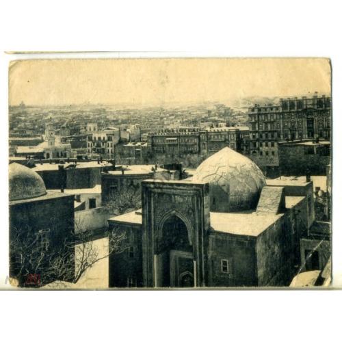     Баку 668 Общий вид города - Артель фототипов - прошла почту Горозный - Ессентуки 26.05.1944 цензура  