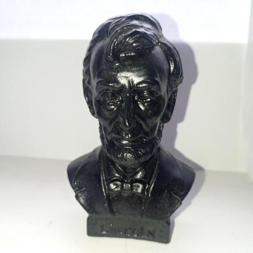 Бюст чугун Авраам Линкльн США 1980 год высота 13,5 ширина 8,5 см