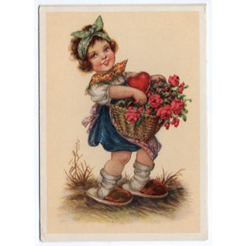 Девочка с корзиной цветов КН5 Германия  