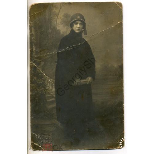  Девушка в шляпке фотооткрытка фотография В. Довбня Харьков  