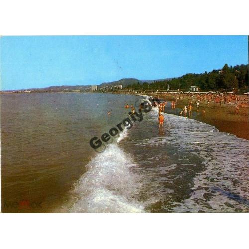 Гагра Пляж в Гантиади 01.08.1979 ДМПК  