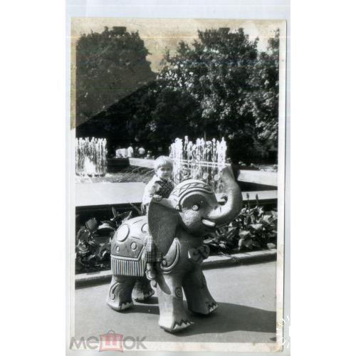 Харьков парк Шевченко фонтан Мальчик на слоне 11,7х18 см аксессуары фотографа  
