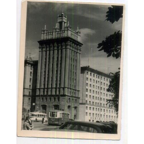 Харьков Площадь Розы Люксембург / трамвай троллейбус 9х12 см  