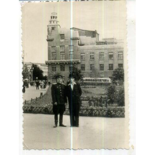 Харьков Площадь Тевелева / Советской Украины / консерватория, троллейбус 8,3х11,8 см  