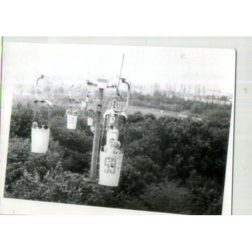 Харьков Прогулочная канатная дорога / подвесная дорога вид на Павлово поле 9х12 см