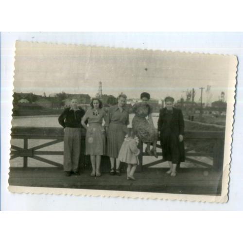 Харьков старый Лопанский мост вид на Университетскую горку 7,5х11,5 см  