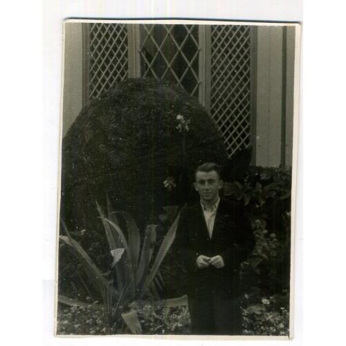 Харьков улица Сумская, розарий,  юноша у клумбы Глобус 8,5х11,5 см  