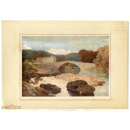 иллюстрация Каменный мост на горной речке / Мост через Грету - Джон Селл Котман  