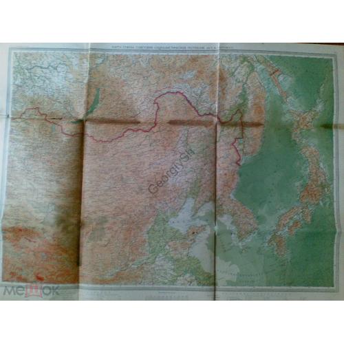 Карта Союз Советских Социалистических Республик лист 4 Юго-Восток 27 из Атласа командира РККА  