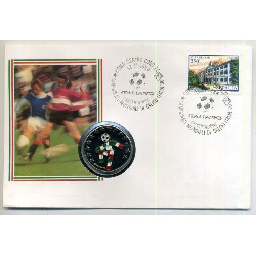 КПД Италия с медалью Футбол чемпионат Италия-90 13.11.1986 
