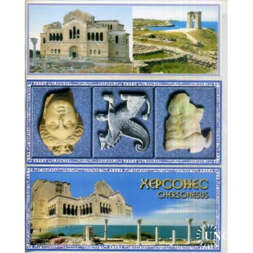 Крым Херсонес - набор 12 открыток 9х20,5 см 2001  