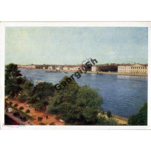 Ленинград Панорама Универститетской набережной 1960  ИЗОГИЗ
