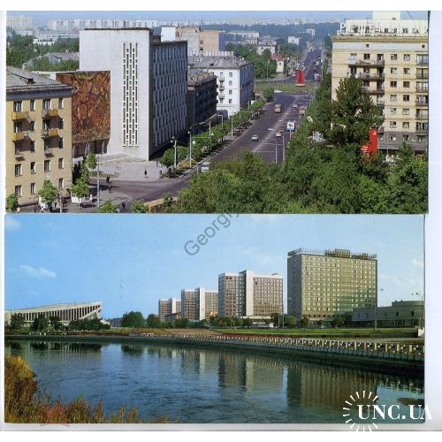 Минск Город-Герой 12 открыток из 24 10,5х21,5 см 1979 без обложки  
