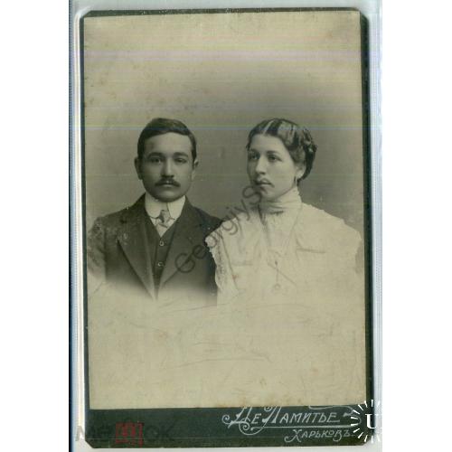  Молодая пара 1913 кабинет-фото Харьков Де Ламитье  