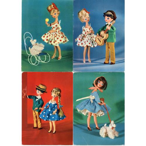набор 5 открыток ГДР куклы  