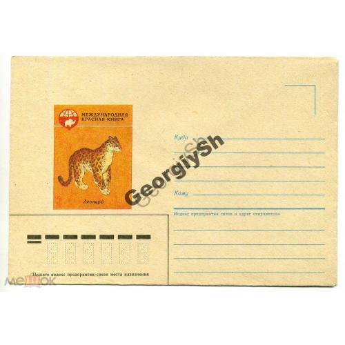 немаркированный конверт НК Дудов Леопард Красная книга 1985  