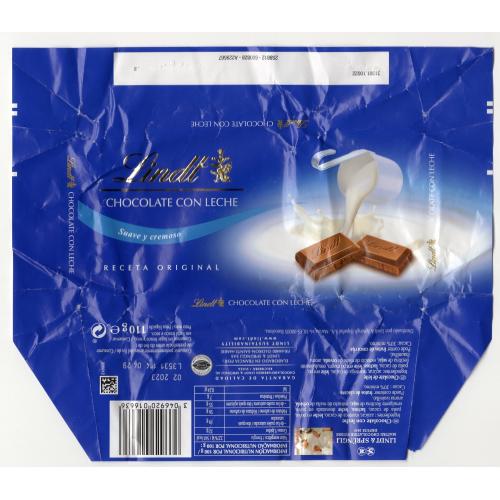обертка / фантик Шоколад молочный Lindt 110 грамм Барселона Испания